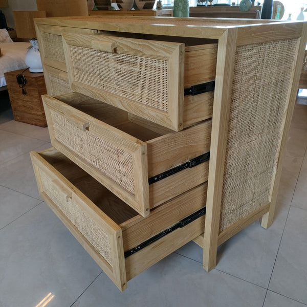 Rattan Chest of Drawers 6D 
