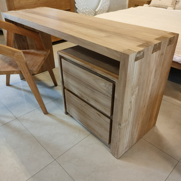 Teak Wood Desk & Compact Cabinet 2D