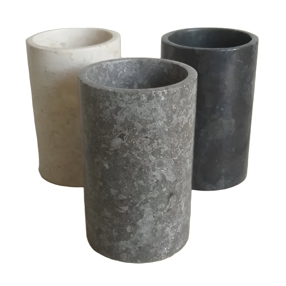 Bathroom Amenities Brush Holder - Grey Color  Marble