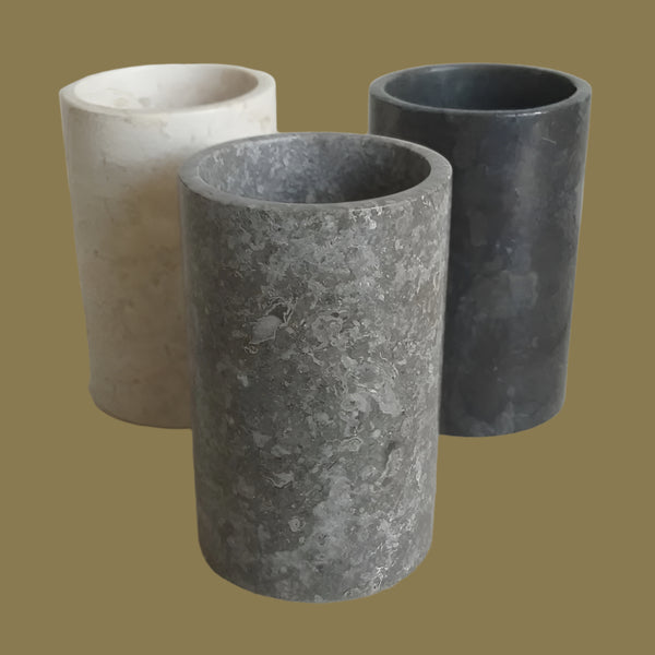 Bathroom Amenities Brush Holder - Grey Color  Marble