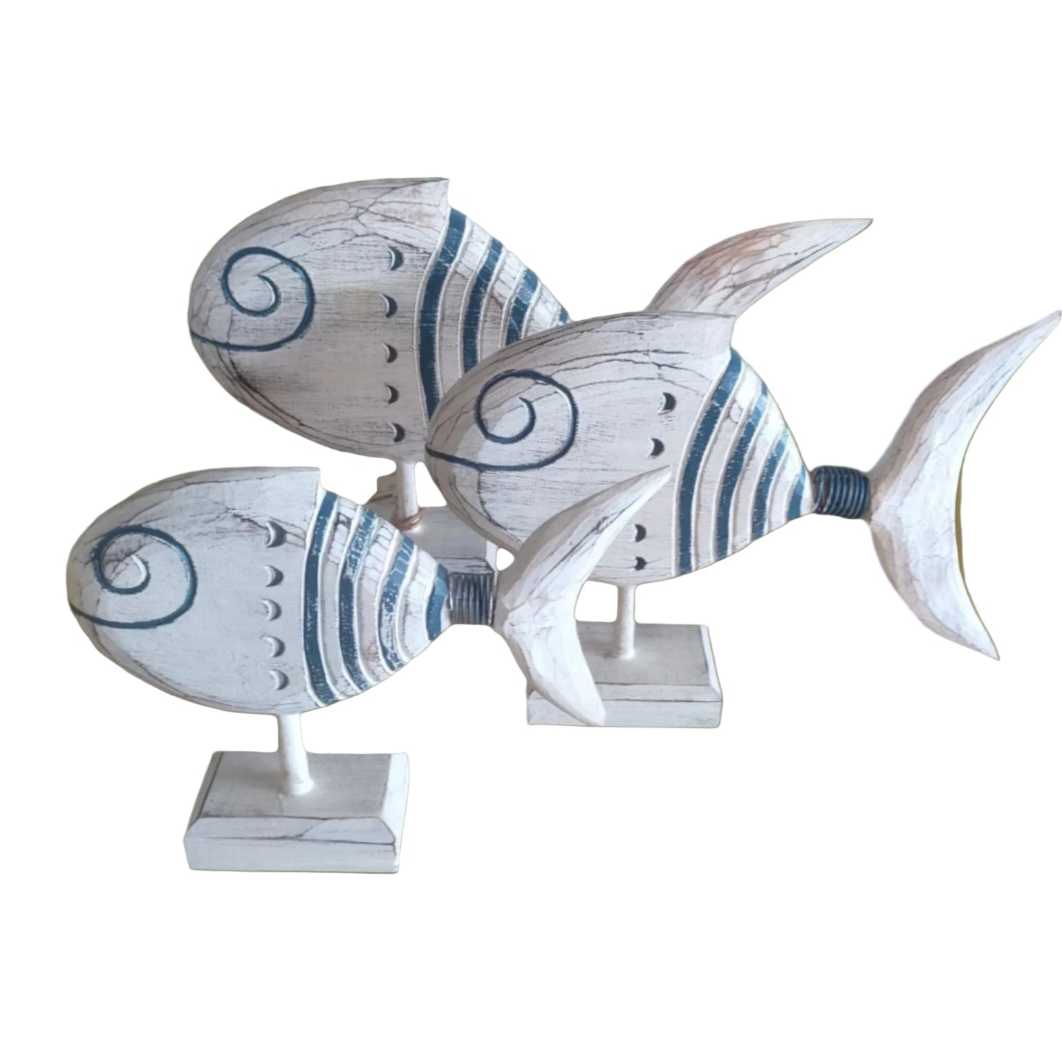 Wooden Angle Fish Decoration- Set 3pcs.