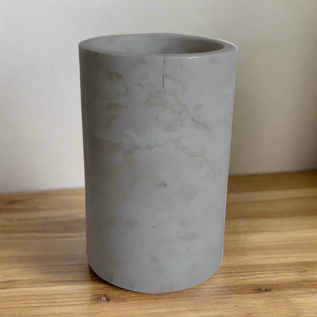 Bathroom Amenities Brush Holder - Cream Marble