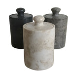 Three marble jars with lids for Hospitality Supply