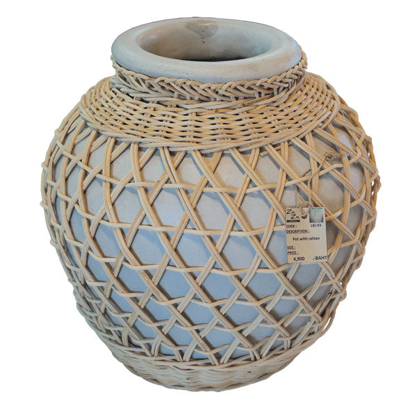 Decorative Pot- Rattan Weave