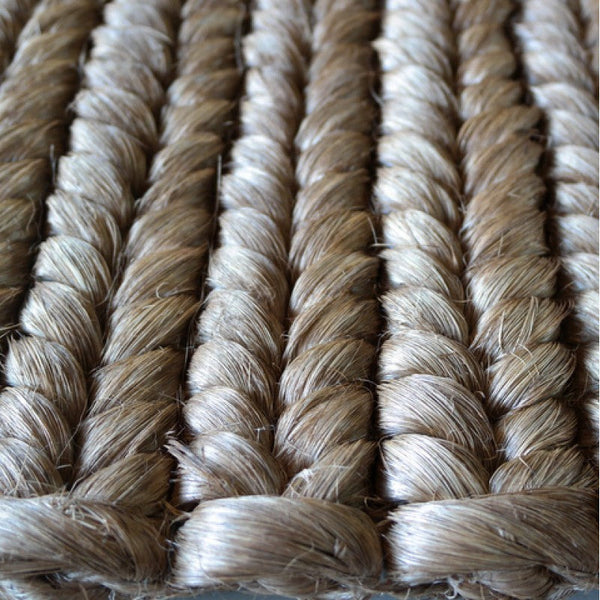 Abaca Natural Woven Carpet Double Plaited Weaving.