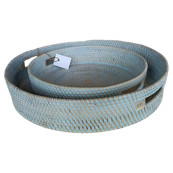 Drinks serving tray in Blue wash color.