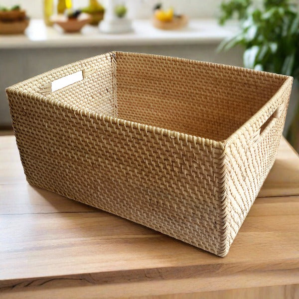 Storage Basket Natural Rattan
