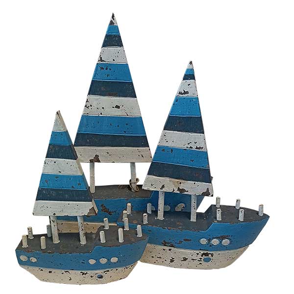 Wooden Sail Boat Decoration