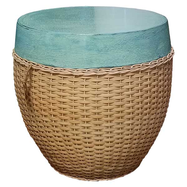Round Stool- Rattan – Zee Zee Interior