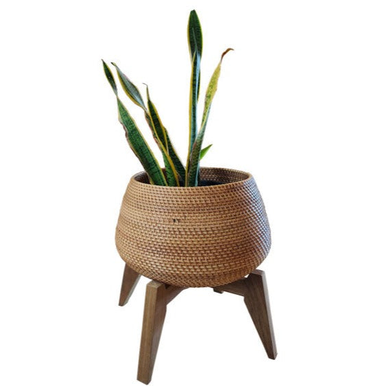 Plant Holder Basket / Rattan - Natural Brown