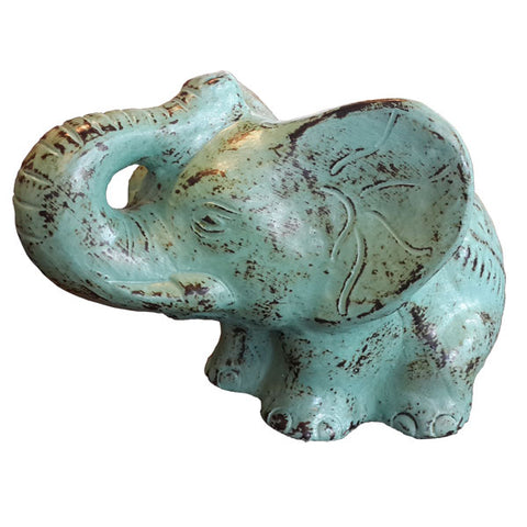 Decorative Elephant Sculture - Green