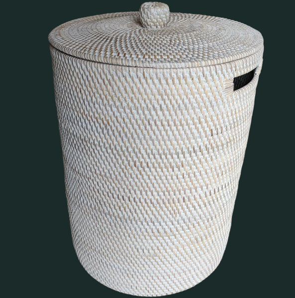 Landry basket M/rattan - white