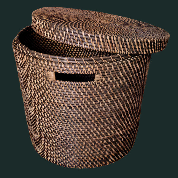 Laundry baskt / rattan dark brown