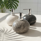 Marble soap dispenser units for use in hospitality, restaurants, bathrooms and care areas. 