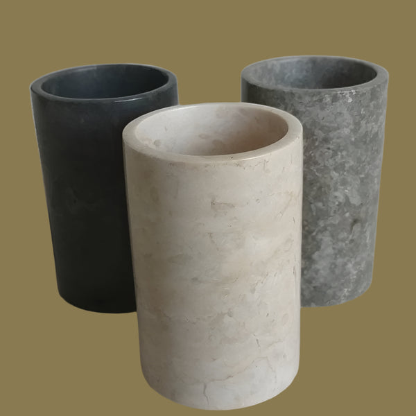 Bathroom Amenities Brush Holder - Cream Color Marble