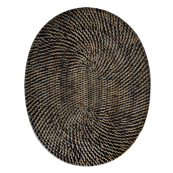 Placemat Oval / Rattan - Blk/brown