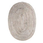 Placemat Oval / Rattan - Whitewash