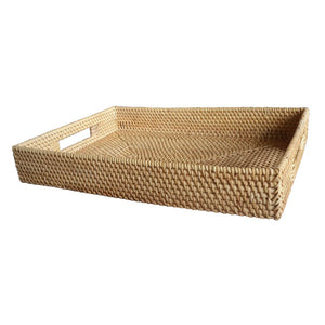 Serving Tray with Handles/ Rattan.