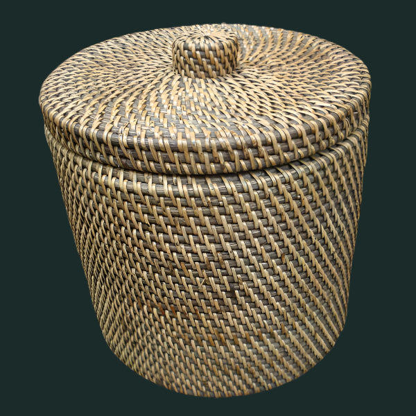 Rattan Dustbin with Lid