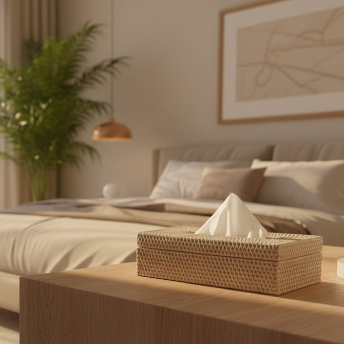 Rattan Tissue Refill Box