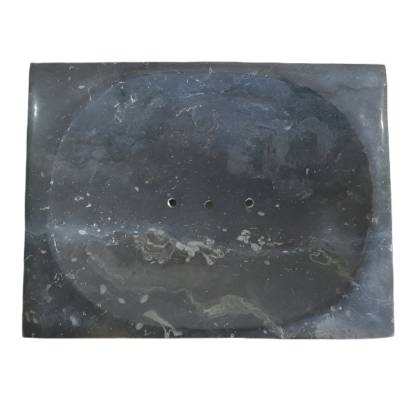 Bathroom Soap Dish Black Marble for Countertop 