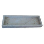 Cream rectangular marble bathroom countertop amenities trays, for hospitality supply.