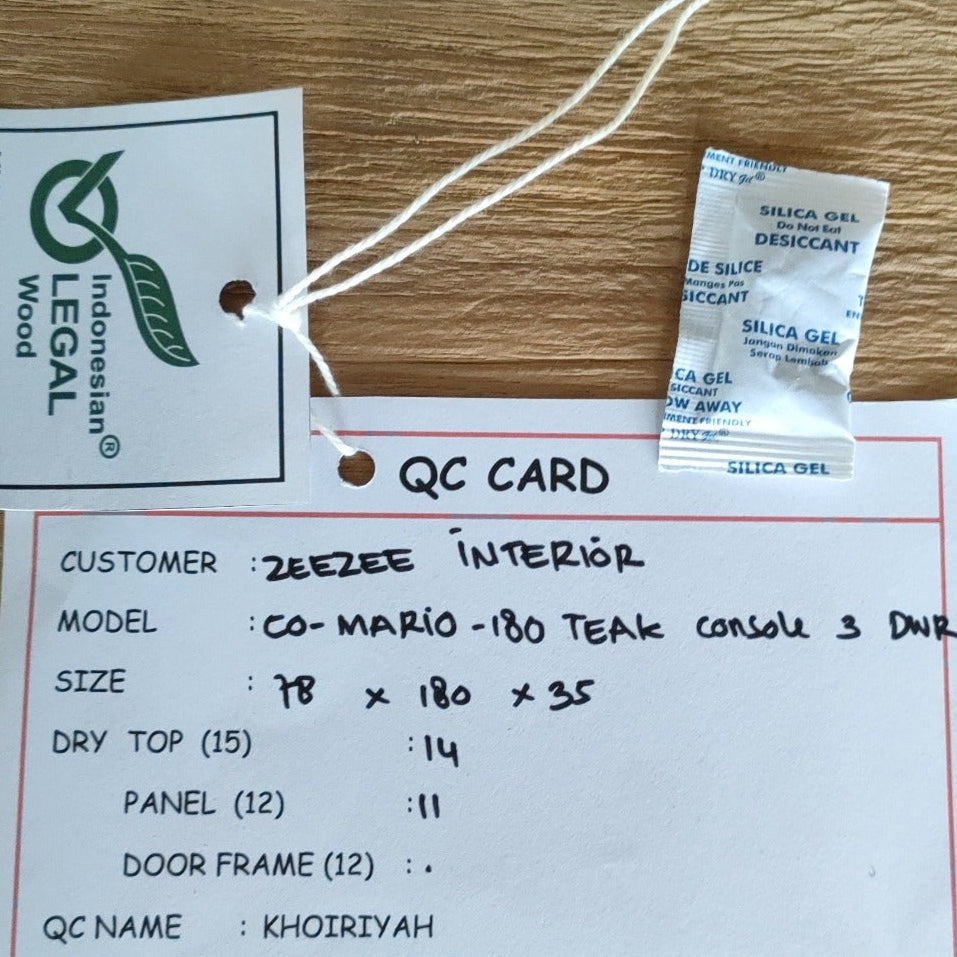 Teak Wood QC Card By Zee Zee Interior Thailand