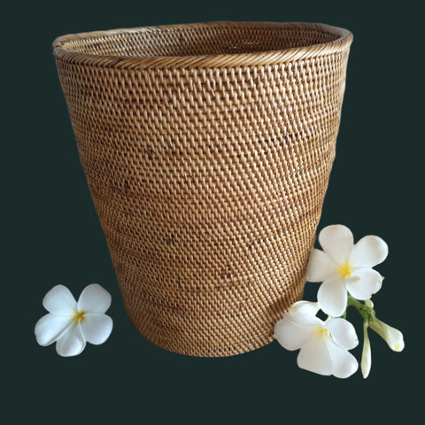 Waste Paper Basket, Rattan-Vine