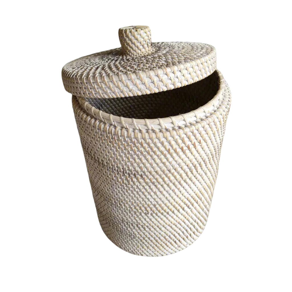 Dustbin Bed and bathroom Accessorie - Rattan - White Wash