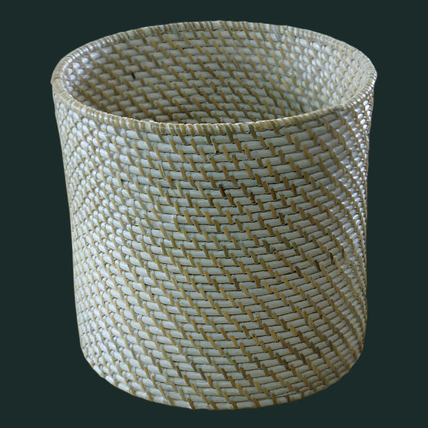 dustbin bed&bath / rattan white 