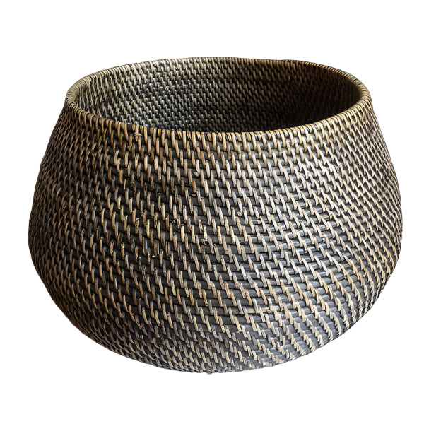 Plant Holder Basket / Rattan - Black