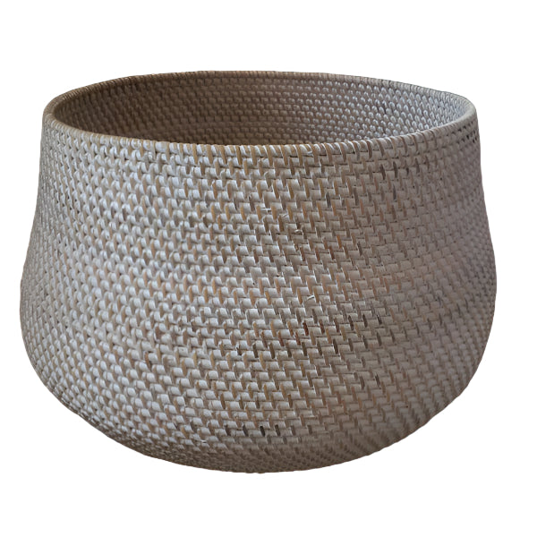 Rattan Planter Holder. White wash
