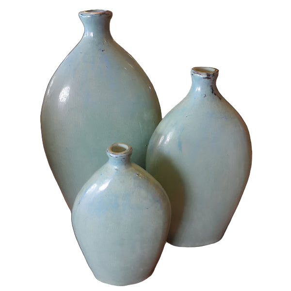 set of 3 vase - green