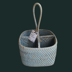 Condiment Holder-Rattan- Blue