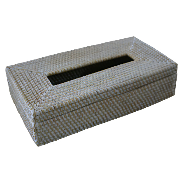 Tissue holder box - White rattan 